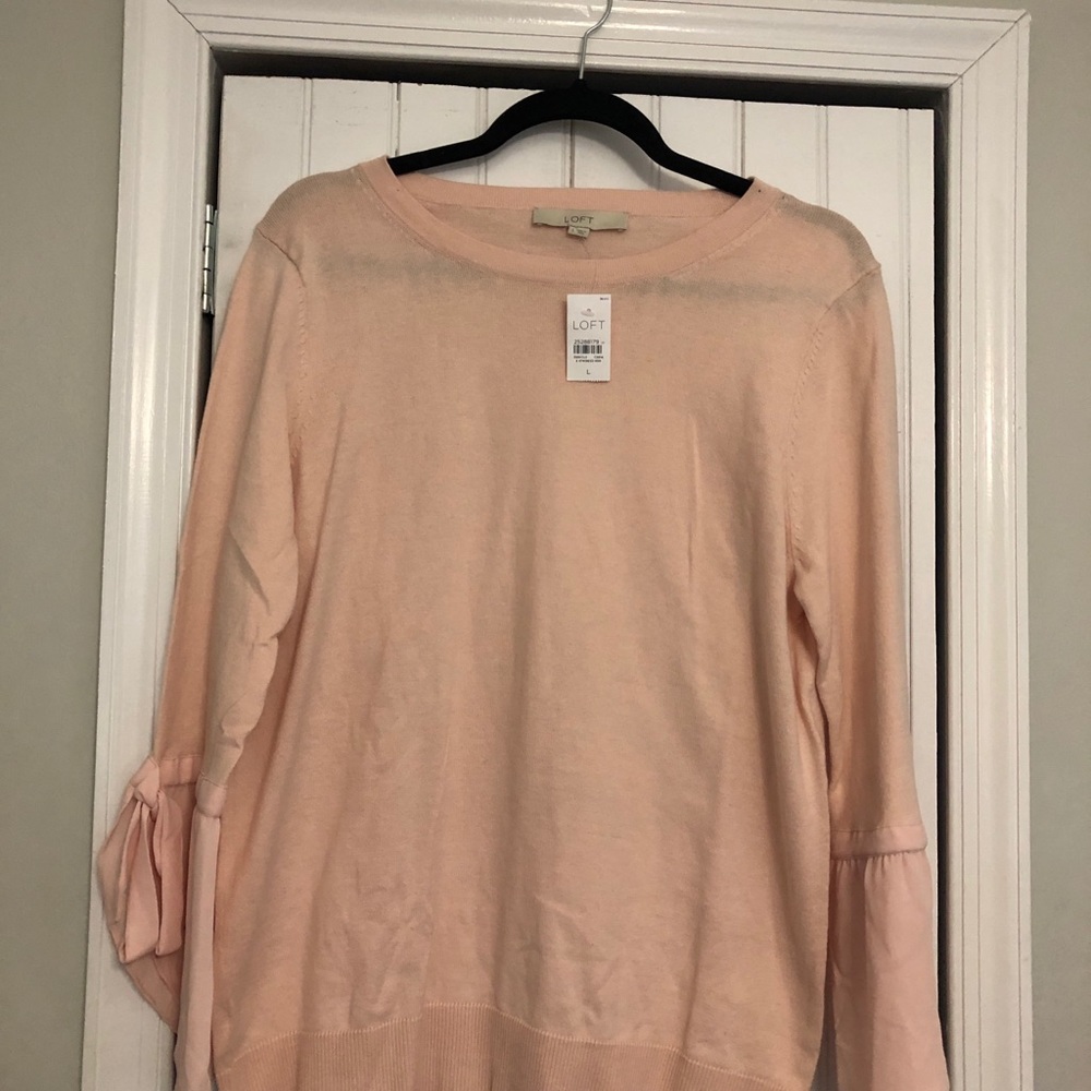 Pink blush shirt with tie sleeves